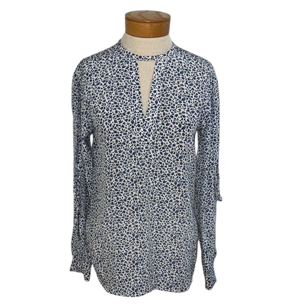 W by Worth XS Split Sleeve Floral Silk Top